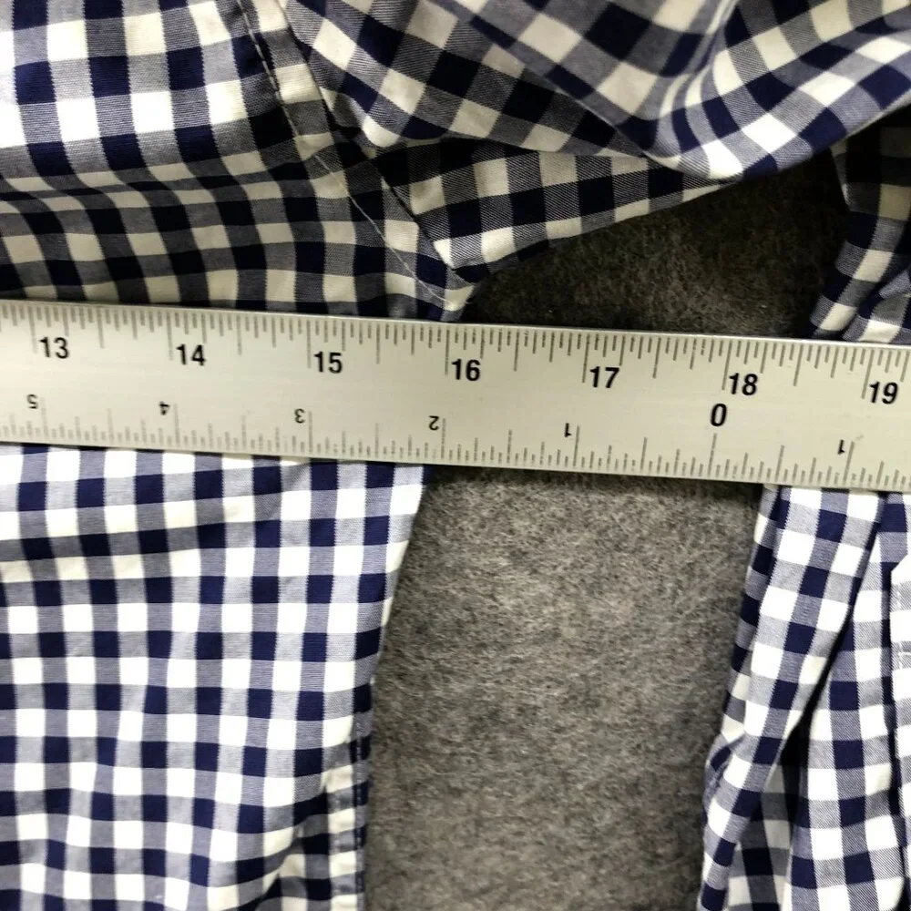 Crewcuts Ludlow‎ Shirt Boys Size 10 Long Sleeve Blue White Gingham Check